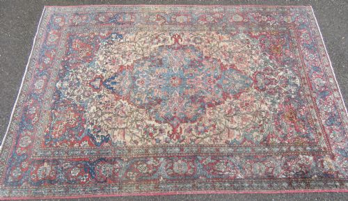 fig 1. Antique Country House Isfahan Rug. Central Persia. 19th Century.