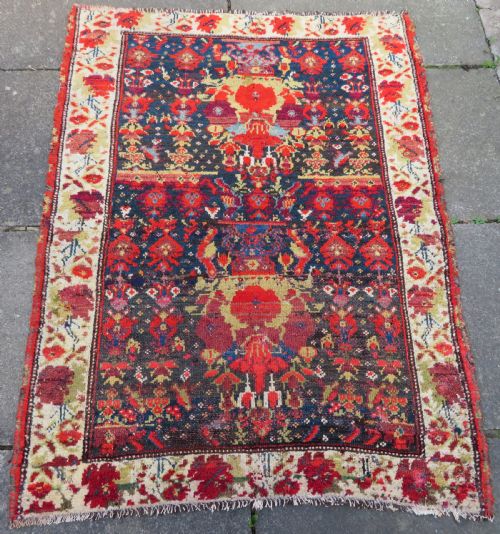 HIGHLY UNUSUAL ABSTRACT ANTIQUE COUNTRY HOUSE SHABBY CHIC KURDISH KURDISTAN RUG - ADDITIONAL PHOTO 1