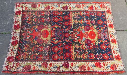 HIGHLY UNUSUAL ABSTRACT ANTIQUE COUNTRY HOUSE SHABBY CHIC KURDISH KURDISTAN RUG - ADDITIONAL PHOTO 3