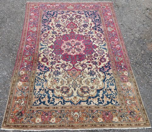 ATTRACTIVE ANTIQUE ISFAHAN RUG VERY RICH COLOURS DESIGN 207CM X 147CM - ADDITIONAL PHOTO 1