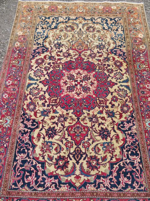 ATTRACTIVE ANTIQUE ISFAHAN RUG VERY RICH COLOURS DESIGN 207CM X 147CM - ADDITIONAL PHOTO 3