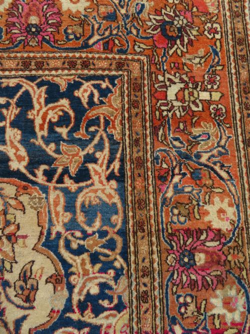 ATTRACTIVE ANTIQUE ISFAHAN RUG VERY RICH COLOURS DESIGN 207CM X 147CM - ADDITIONAL PHOTO 10