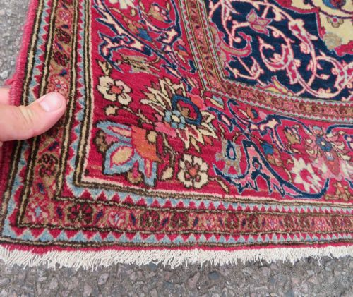 ATTRACTIVE ANTIQUE ISFAHAN RUG VERY RICH COLOURS DESIGN 207CM X 147CM - ADDITIONAL PHOTO 12
