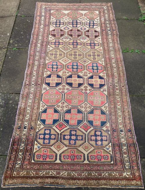 ANTIQUE COUNTRY HOUSE LARGE KURDISH RUG PAIRS OF ANIMALS 239CM X 114CM - ADDITIONAL PHOTO 1