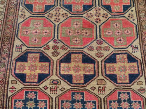 ANTIQUE COUNTRY HOUSE LARGE KURDISH RUG PAIRS OF ANIMALS 239CM X 114CM - ADDITIONAL PHOTO 8