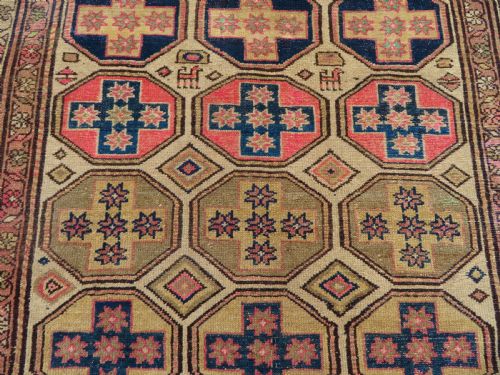 ANTIQUE COUNTRY HOUSE LARGE KURDISH RUG PAIRS OF ANIMALS 239CM X 114CM - ADDITIONAL PHOTO 9