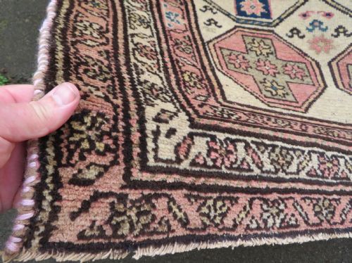 ANTIQUE COUNTRY HOUSE LARGE KURDISH RUG PAIRS OF ANIMALS 239CM X 114CM - ADDITIONAL PHOTO 11