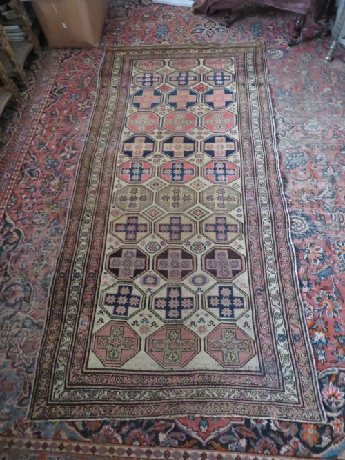 ANTIQUE COUNTRY HOUSE LARGE KURDISH RUG PAIRS OF ANIMALS 239CM X 114CM - ADDITIONAL PHOTO 24