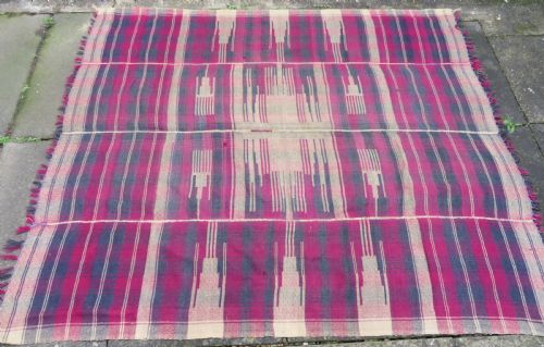 RARE ANTIQUE MOJ MOWJ JAJIM FLAT WEAVE TEXTILE WALL HANGING FLOOR SPREAD RUG BAKHTIARI TRIBES OF THE CHAR MAHALWEST PERSIA 205CM X 179CM - ADDITIONAL PHOTO 2