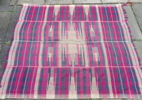 RARE ANTIQUE MOJ MOWJ JAJIM FLAT WEAVE TEXTILE WALL HANGING FLOOR SPREAD RUG BAKHTIARI TRIBES OF THE CHAR MAHALWEST PERSIA 205CM X 179CM - ADDITIONAL PHOTO 3