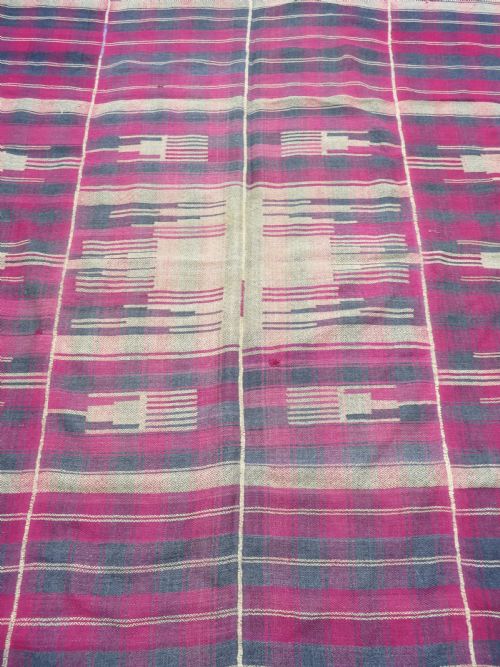 RARE ANTIQUE MOJ MOWJ JAJIM FLAT WEAVE TEXTILE WALL HANGING FLOOR SPREAD RUG BAKHTIARI TRIBES OF THE CHAR MAHALWEST PERSIA 205CM X 179CM - ADDITIONAL PHOTO 7