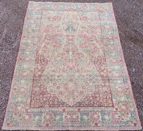 AN ANTIQUE KERMAN KIRMAN MILLEFLEURS PRAYER RUGCIRCA 1880211CM X 148CM - ADDITIONAL PHOTO 1