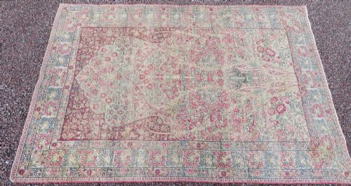 AN ANTIQUE KERMAN KIRMAN MILLEFLEURS PRAYER RUGCIRCA 1880211CM X 148CM - ADDITIONAL PHOTO 2