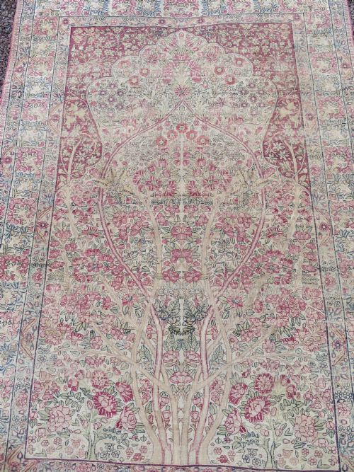 AN ANTIQUE KERMAN KIRMAN MILLEFLEURS PRAYER RUGCIRCA 1880211CM X 148CM - ADDITIONAL PHOTO 3