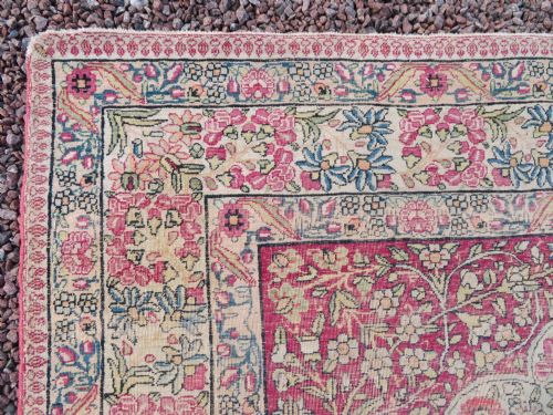 AN ANTIQUE KERMAN KIRMAN MILLEFLEURS PRAYER RUGCIRCA 1880211CM X 148CM - ADDITIONAL PHOTO 12