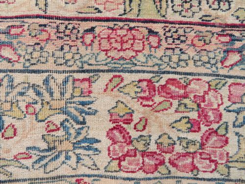 AN ANTIQUE KERMAN KIRMAN MILLEFLEURS PRAYER RUGCIRCA 1880211CM X 148CM - ADDITIONAL PHOTO 15
