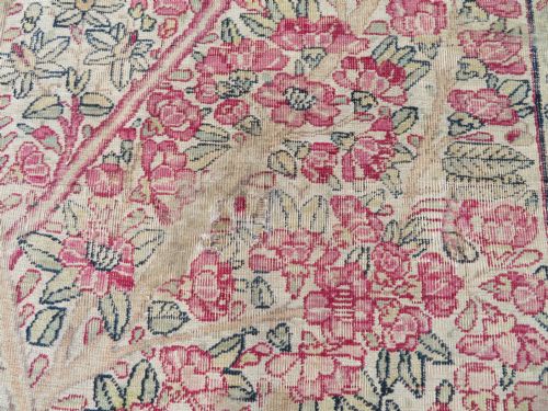 AN ANTIQUE KERMAN KIRMAN MILLEFLEURS PRAYER RUGCIRCA 1880211CM X 148CM - ADDITIONAL PHOTO 16