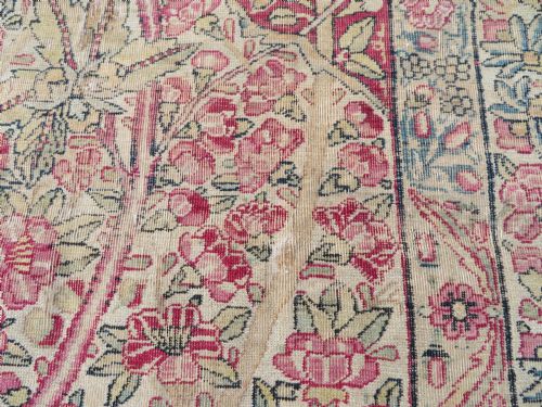 AN ANTIQUE KERMAN KIRMAN MILLEFLEURS PRAYER RUGCIRCA 1880211CM X 148CM - ADDITIONAL PHOTO 17