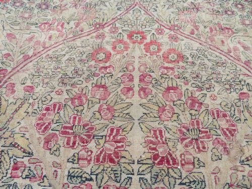 AN ANTIQUE KERMAN KIRMAN MILLEFLEURS PRAYER RUGCIRCA 1880211CM X 148CM - ADDITIONAL PHOTO 19