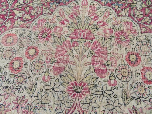 AN ANTIQUE KERMAN KIRMAN MILLEFLEURS PRAYER RUGCIRCA 1880211CM X 148CM - ADDITIONAL PHOTO 20