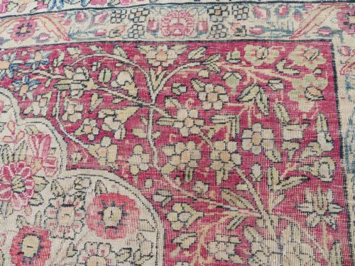 AN ANTIQUE KERMAN KIRMAN MILLEFLEURS PRAYER RUGCIRCA 1880211CM X 148CM - ADDITIONAL PHOTO 22