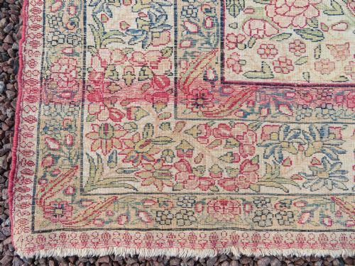 AN ANTIQUE KERMAN KIRMAN MILLEFLEURS PRAYER RUGCIRCA 1880211CM X 148CM - ADDITIONAL PHOTO 26