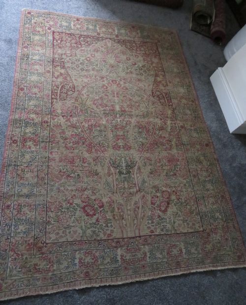 AN ANTIQUE KERMAN KIRMAN MILLEFLEURS PRAYER RUGCIRCA 1880211CM X 148CM - ADDITIONAL PHOTO 28