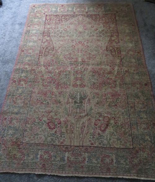 AN ANTIQUE KERMAN KIRMAN MILLEFLEURS PRAYER RUGCIRCA 1880211CM X 148CM - ADDITIONAL PHOTO 30