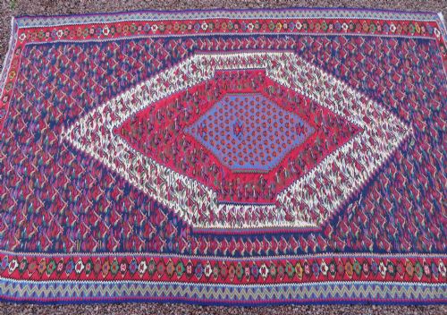 ANTIQUE KURDISH SENNEHBIJAR KILIM WEST PERSIA 234CM X 150CM - ADDITIONAL PHOTO 2
