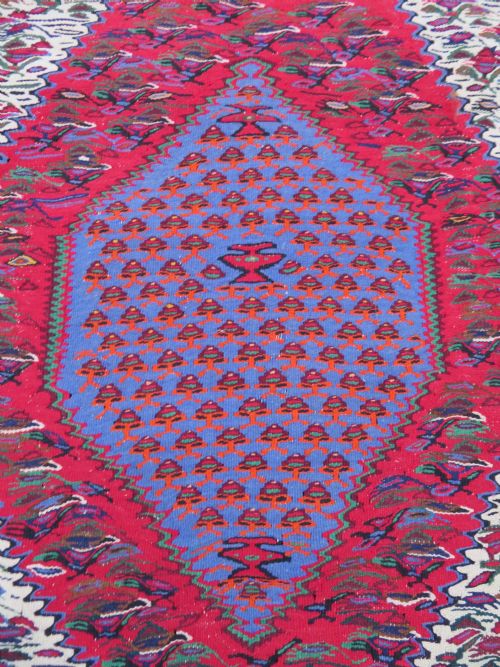 ANTIQUE KURDISH SENNEHBIJAR KILIM WEST PERSIA 234CM X 150CM - ADDITIONAL PHOTO 3