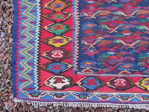 ANTIQUE KURDISH SENNEHBIJAR KILIM WEST PERSIA 234CM X 150CM - ADDITIONAL PHOTO 6