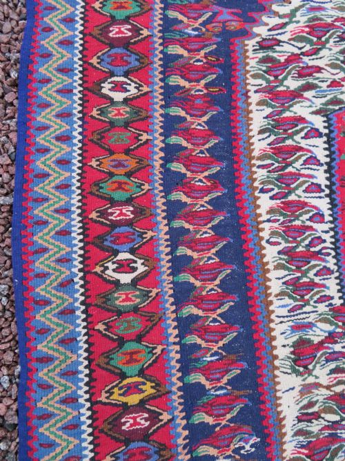 ANTIQUE KURDISH SENNEHBIJAR KILIM WEST PERSIA 234CM X 150CM - ADDITIONAL PHOTO 7