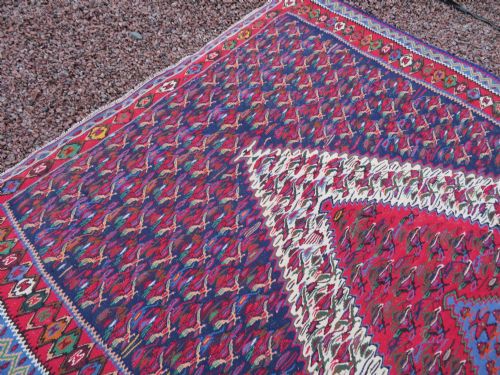 ANTIQUE KURDISH SENNEHBIJAR KILIM WEST PERSIA 234CM X 150CM - ADDITIONAL PHOTO 8