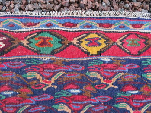 ANTIQUE KURDISH SENNEHBIJAR KILIM WEST PERSIA 234CM X 150CM - ADDITIONAL PHOTO 9