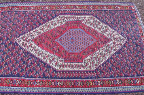 ANTIQUE KURDISH SENNEHBIJAR KILIM WEST PERSIA 234CM X 150CM - ADDITIONAL PHOTO 17