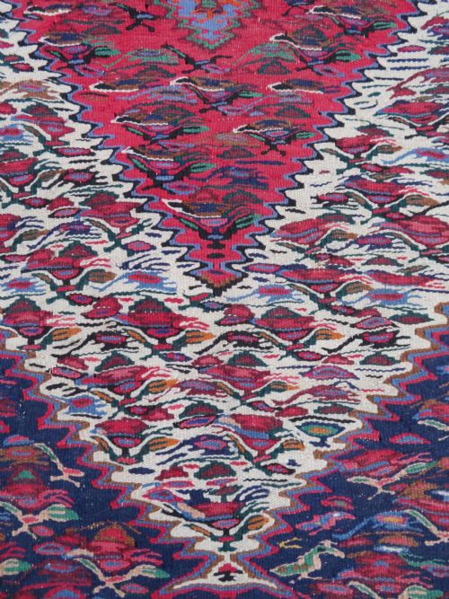 ANTIQUE KURDISH SENNEHBIJAR KILIM WEST PERSIA 234CM X 150CM - ADDITIONAL PHOTO 18