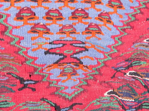 ANTIQUE KURDISH SENNEHBIJAR KILIM WEST PERSIA 234CM X 150CM - ADDITIONAL PHOTO 19