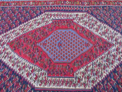 ANTIQUE KURDISH SENNEHBIJAR KILIM WEST PERSIA 234CM X 150CM - ADDITIONAL PHOTO 27