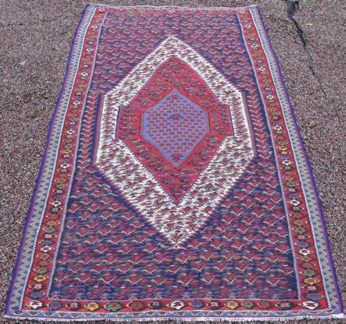 ANTIQUE KURDISH SENNEHBIJAR KILIM WEST PERSIA 234CM X 150CM - ADDITIONAL PHOTO 30