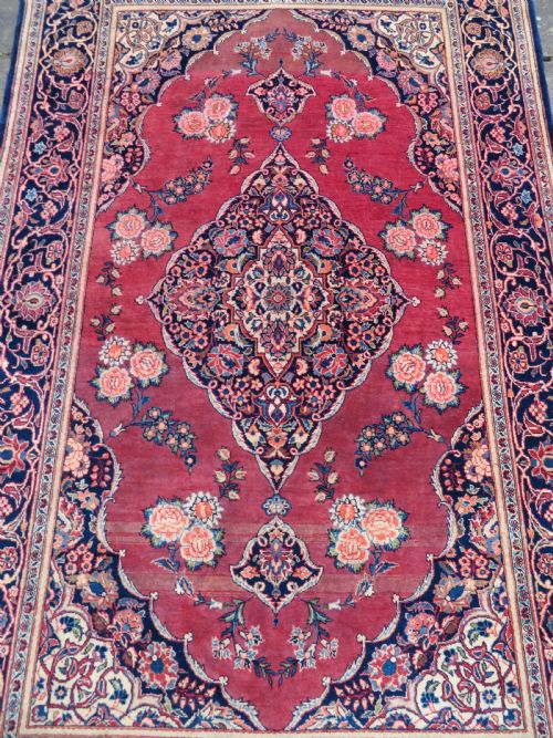 ANTIQUE KASHAN RUG BEAUTIFUL ROSE PINK COLOUR 206CM X 132CM - ADDITIONAL PHOTO 3