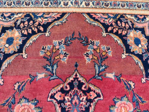 ANTIQUE KASHAN RUG BEAUTIFUL ROSE PINK COLOUR 206CM X 132CM - ADDITIONAL PHOTO 4