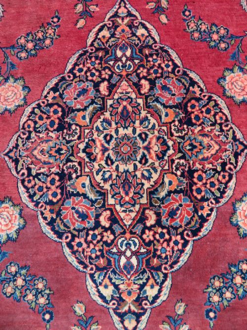 ANTIQUE KASHAN RUG BEAUTIFUL ROSE PINK COLOUR 206CM X 132CM - ADDITIONAL PHOTO 10