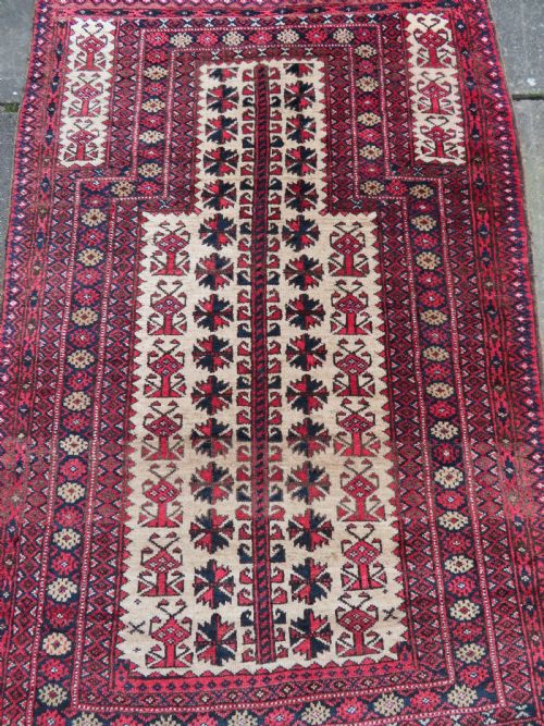 ANTIQUE BALUCH RUG CENTRAL TREE OF LIFE DESIGN EAST PERSIA 132CM X 92CM - ADDITIONAL PHOTO 3
