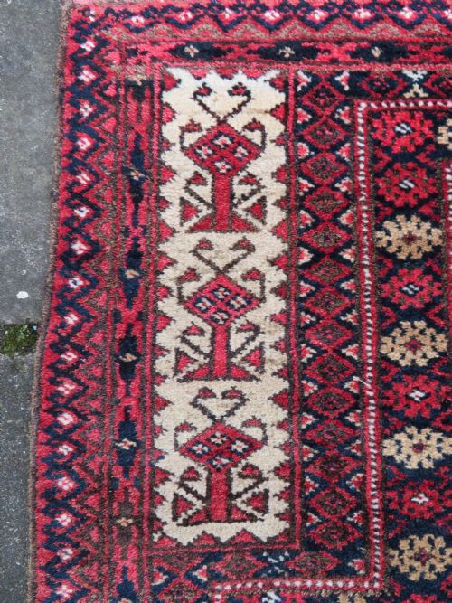 ANTIQUE BALUCH RUG CENTRAL TREE OF LIFE DESIGN EAST PERSIA 132CM X 92CM - ADDITIONAL PHOTO 4