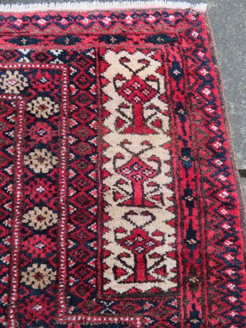 ANTIQUE BALUCH RUG CENTRAL TREE OF LIFE DESIGN EAST PERSIA 132CM X 92CM - ADDITIONAL PHOTO 5