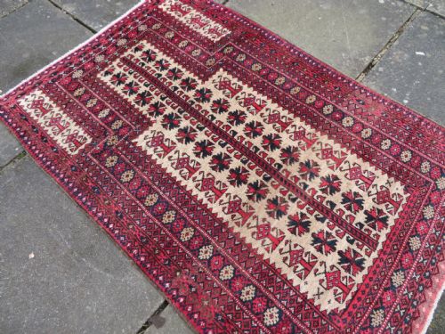 ANTIQUE BALUCH RUG CENTRAL TREE OF LIFE DESIGN EAST PERSIA 132CM X 92CM - ADDITIONAL PHOTO 16