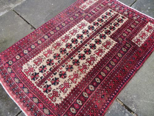 ANTIQUE BALUCH RUG CENTRAL TREE OF LIFE DESIGN EAST PERSIA 132CM X 92CM - ADDITIONAL PHOTO 17