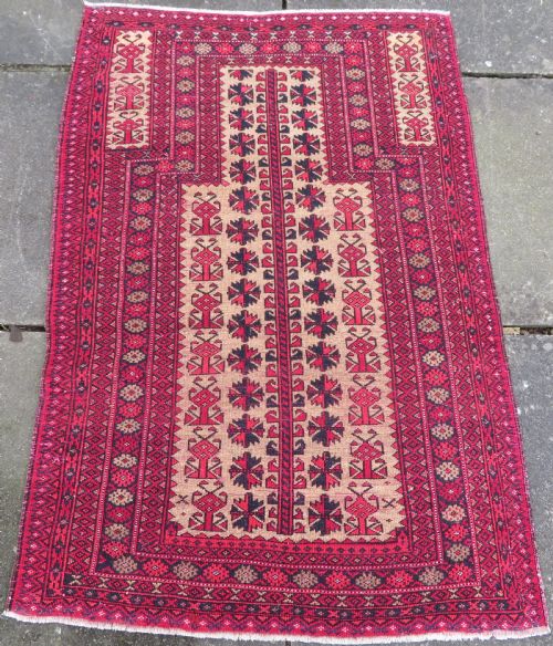 ANTIQUE BALUCH RUG CENTRAL TREE OF LIFE DESIGN EAST PERSIA 132CM X 92CM - ADDITIONAL PHOTO 18