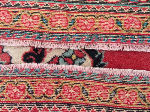 ATTRACTIVE ANTIQUE JOZAN VILLAGE RUG WEST CENTRAL PERSIA 155CM X 109CM - ADDITIONAL PHOTO 16