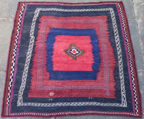 ANTIQUE AFSHAR DINING OR BREAD SOFREH RUG WALL HANGING DISPLAY BREAD EATING CLOTHAFSHAR TRIBES OF KERMANSOUTH PERSIA - ADDITIONAL PHOTO 1